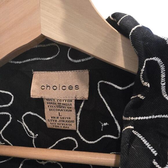 Choices Vintage Black & White Embroidered Jacket – EUC Size Large - Picture 3 of 4